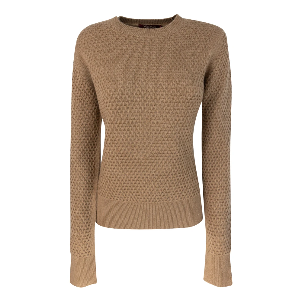 Max Mara Studio Women's Brown Cashmere Crewneck Sweater