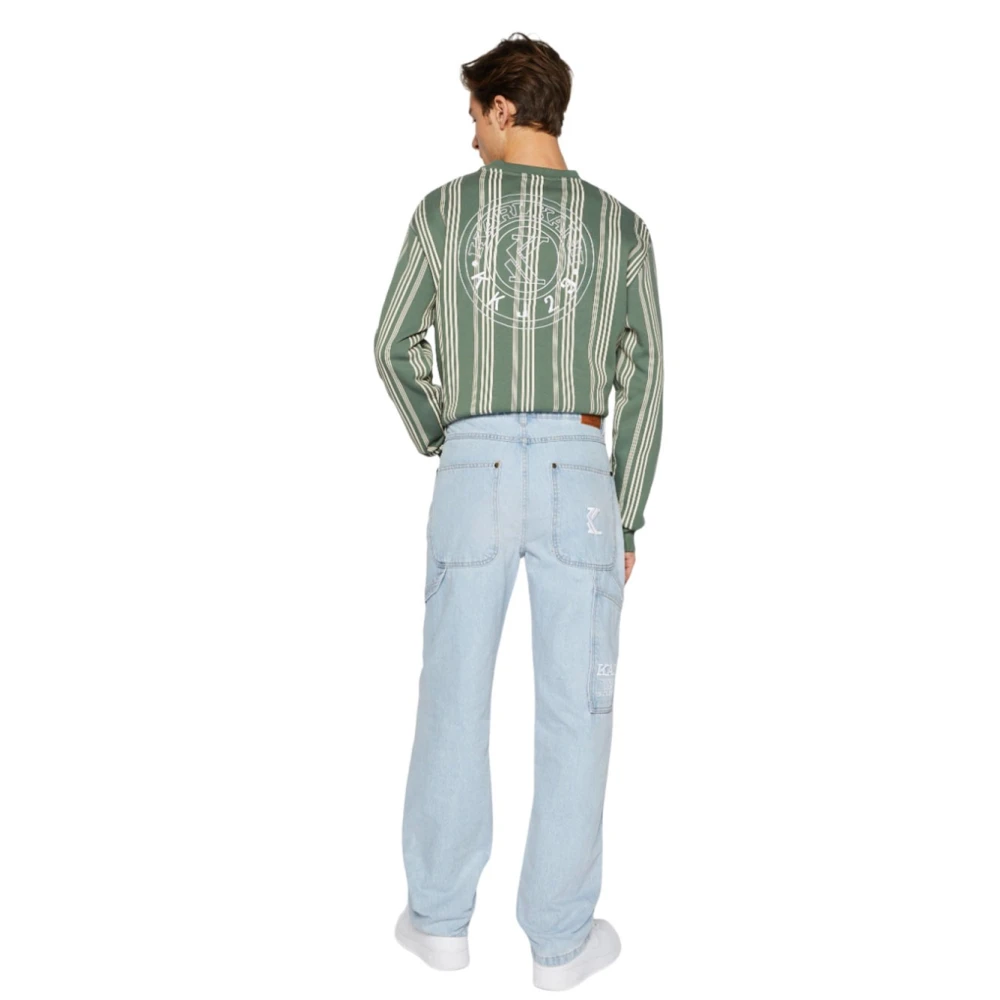 Karl Kani Retro Baggy Workwear Denim Jeans Blue Heren