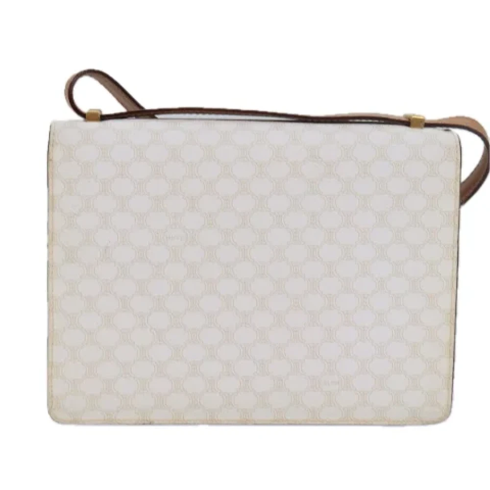 Celine Vintage Pre-owned Leather shoulder-bags White Dames