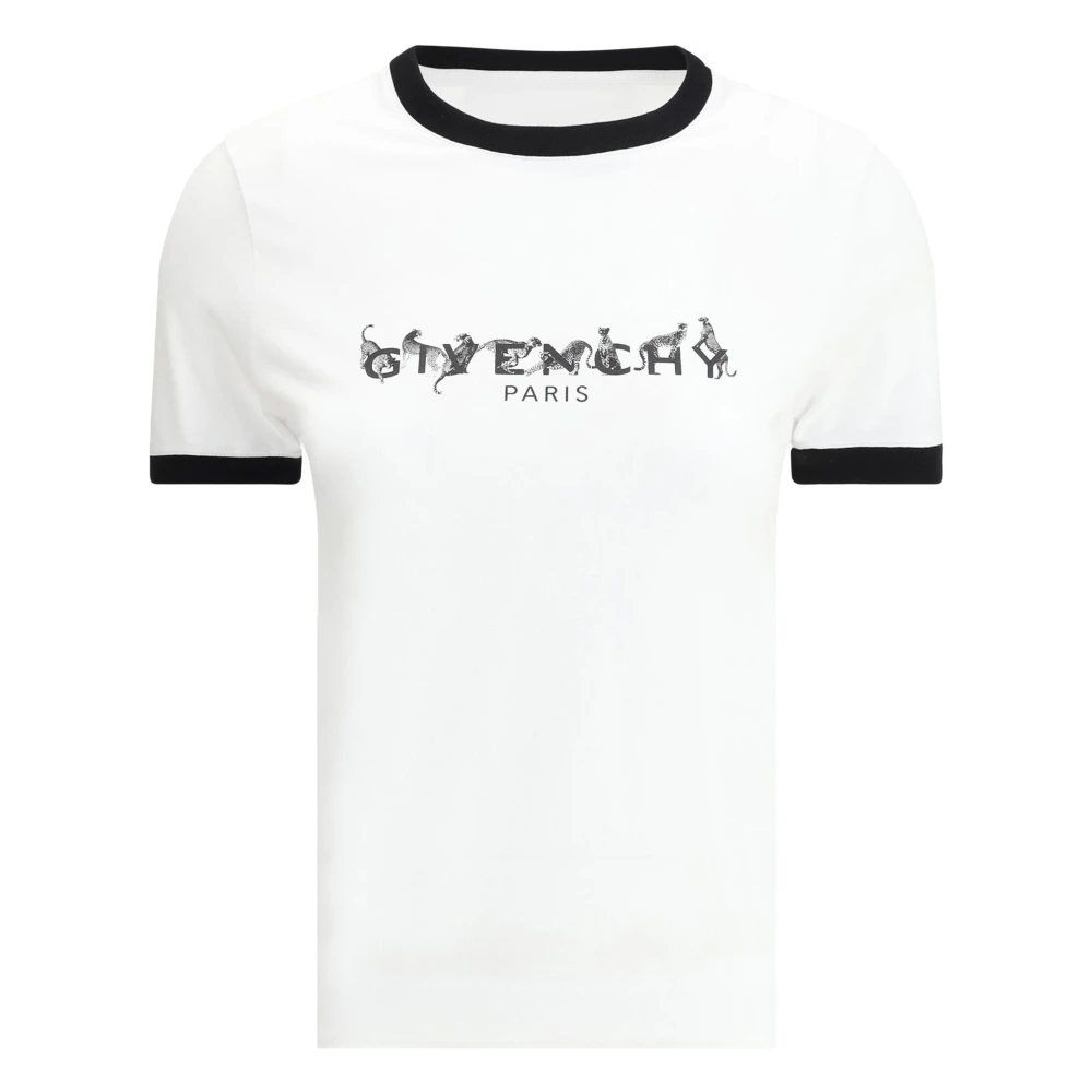 Givenchy Women's White T-Shirts,, Crew Neck T-Shirt With Front Print Medium
