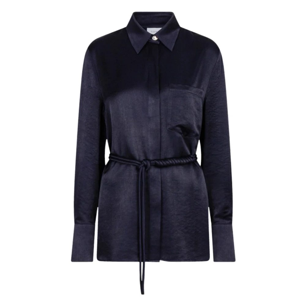 Dante 6 Oversized Geriemde Blouse in Donkerblauw Blue Dames