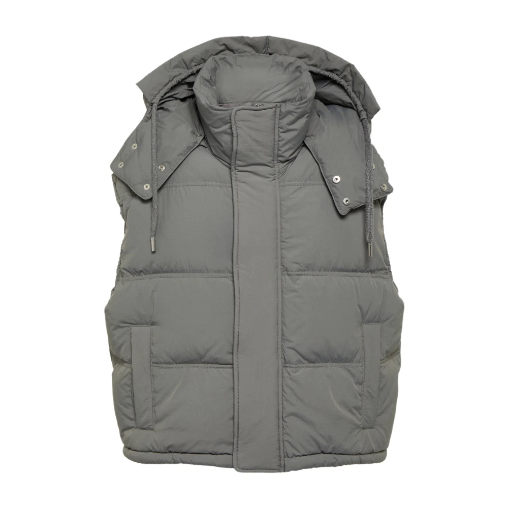 Ami Paris Men's Gray Padded Down Puffer Gilet Jacket - Waistcoats - M - Jackets