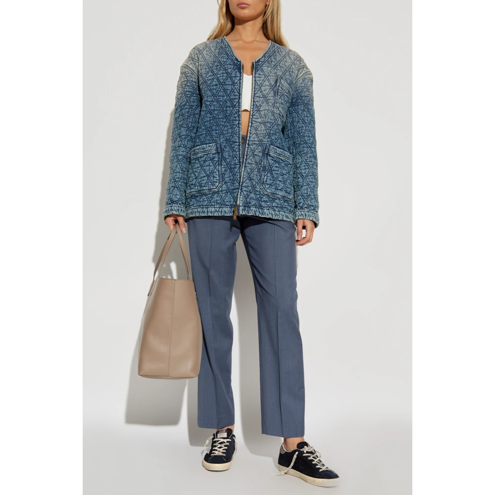 Golden Goose Wollen broek met vouw Blue Dames