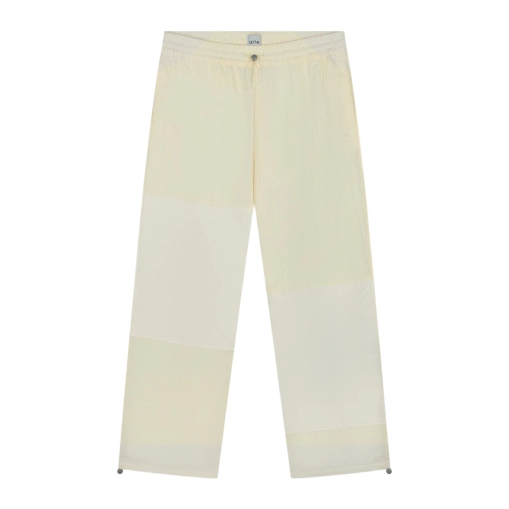 Arte Antwerp Men's Beige Straight Trousers, L, Squared Track Trousers