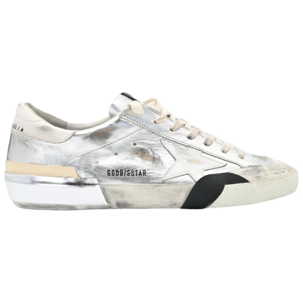 Golden Goose Silver Vit Stjärna Superstar Sneakers Gray, Herr