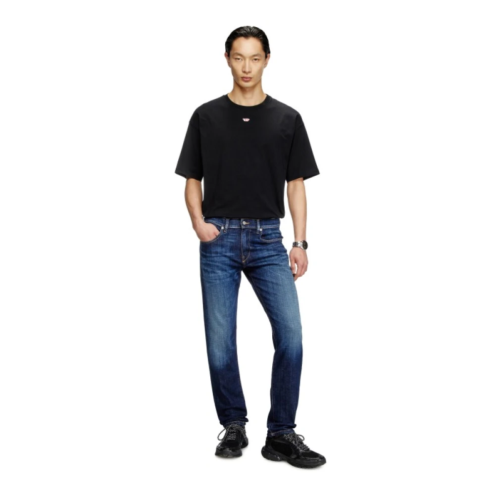 Diesel Regular Fit Stretch Katoen Jeans Blue Heren
