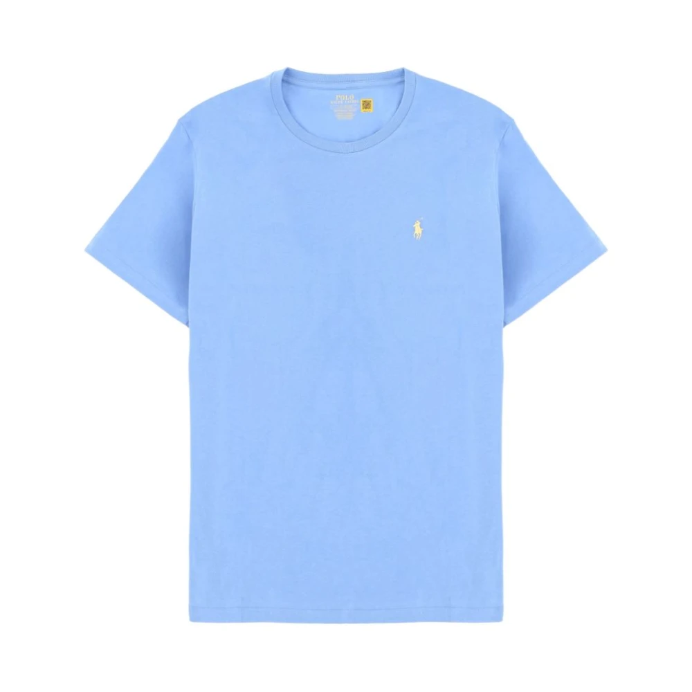 Polo Ralph Lauren Blue T-Shirts, Male, M, Round-Neck Short-Sleeve T-Shirt