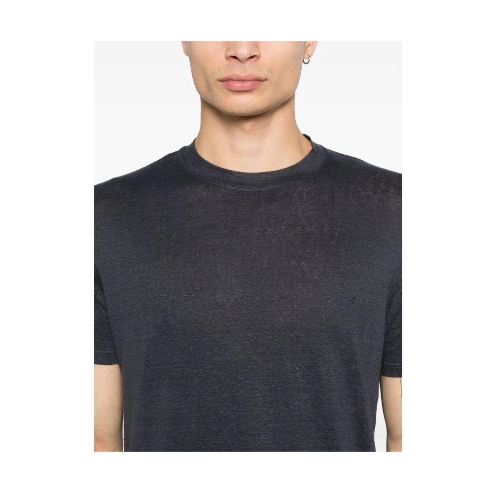 Fedeli Blauw Crew Neck T-shirt Blue Heren