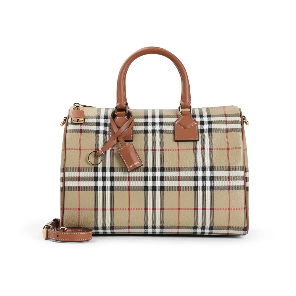 Burberry Stijlvolle Bowlingtas in Briar Brown Beige Dames
