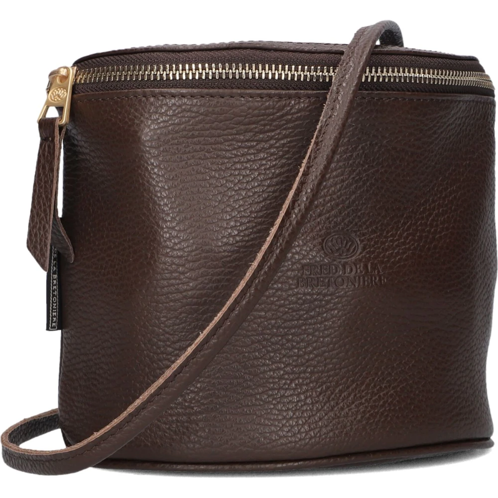 Fred de la Bretoniere Bruine Leren Crossbody Schoudertas Marianneke Brown Dames