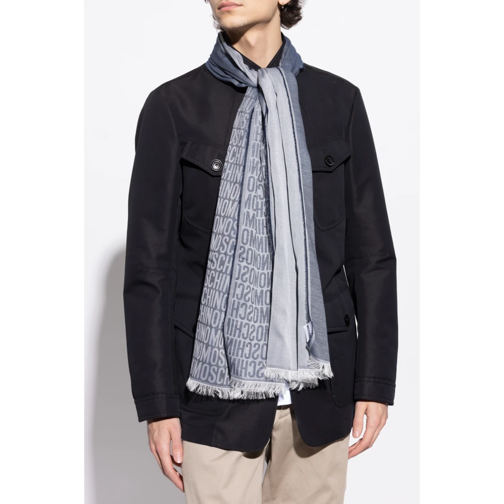 Moschino Sjaal met monogram Blue Unisex
