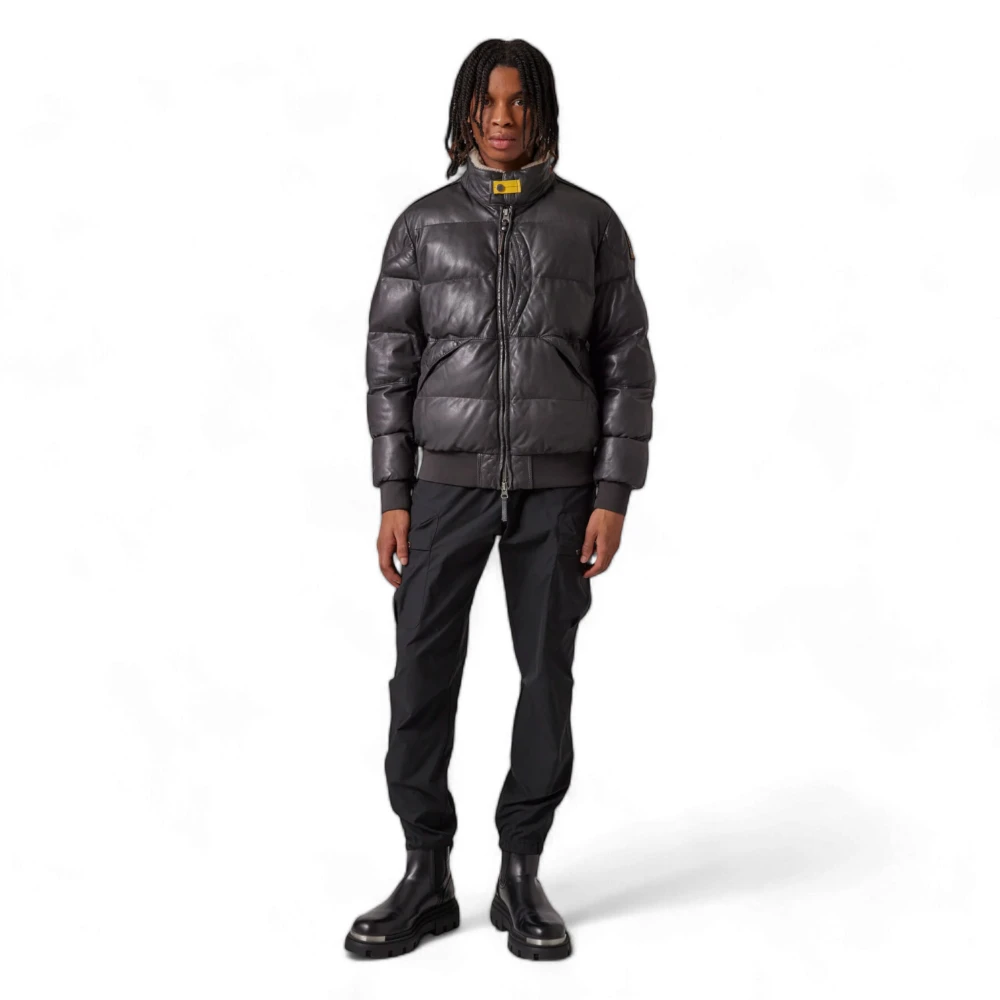 Parajumpers ALF Winter Leather Jacket 24 Gray Black Heren