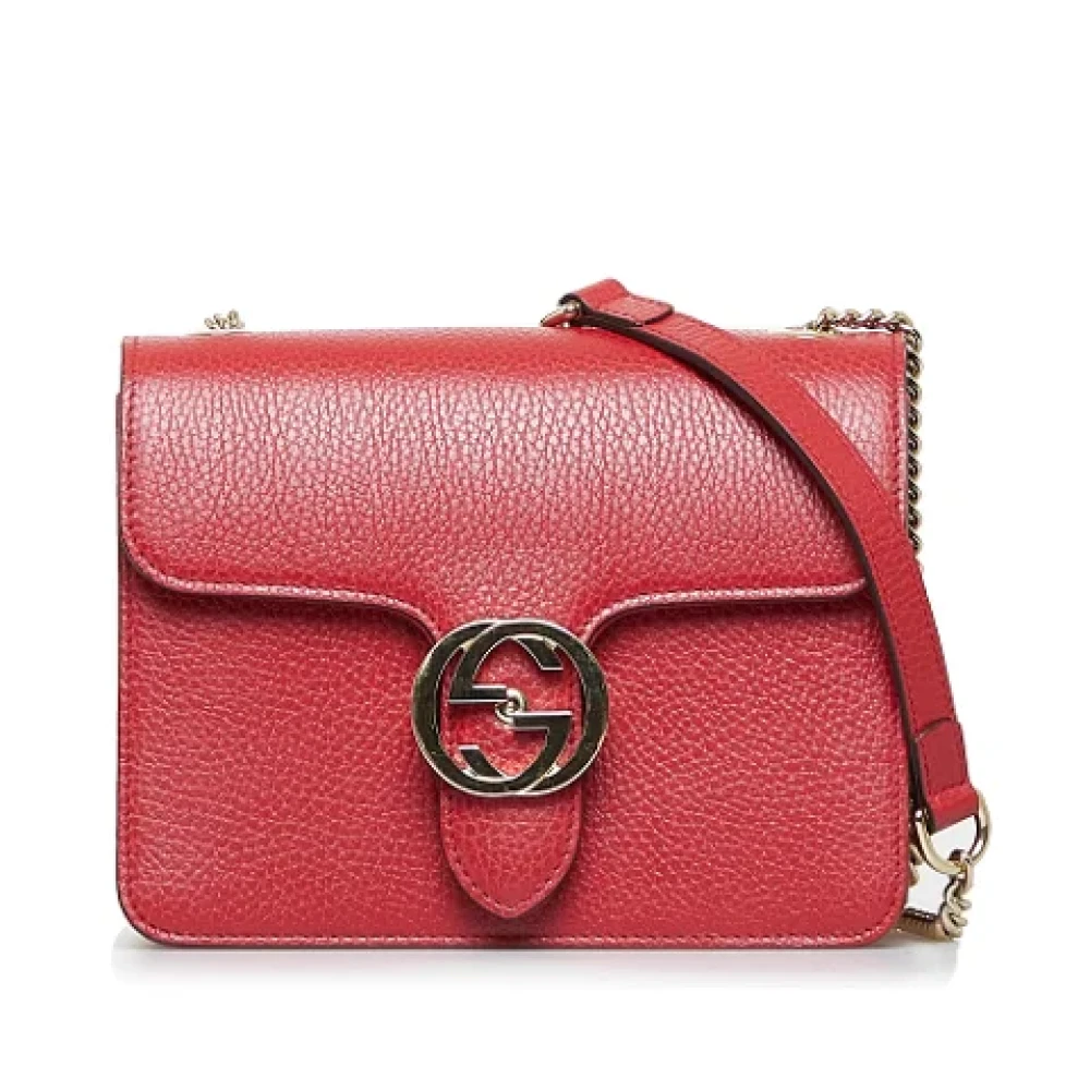 Gucci Vintage Tweedehands Rode Canvas Crossbody Tas Red Dames