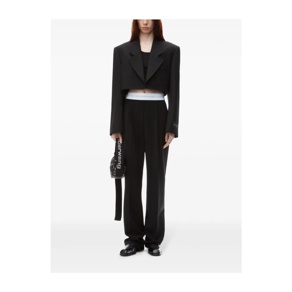 alexander wang Zwarte wollen elastische taillebroek Black Dames