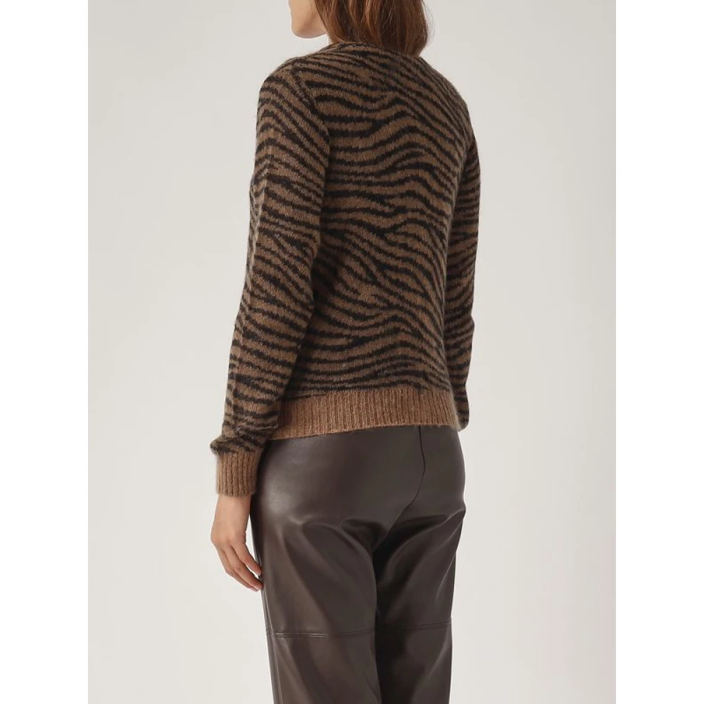 Max Mara Studio Tijgerpatroon Gebreide Vest Multicolor Dames
