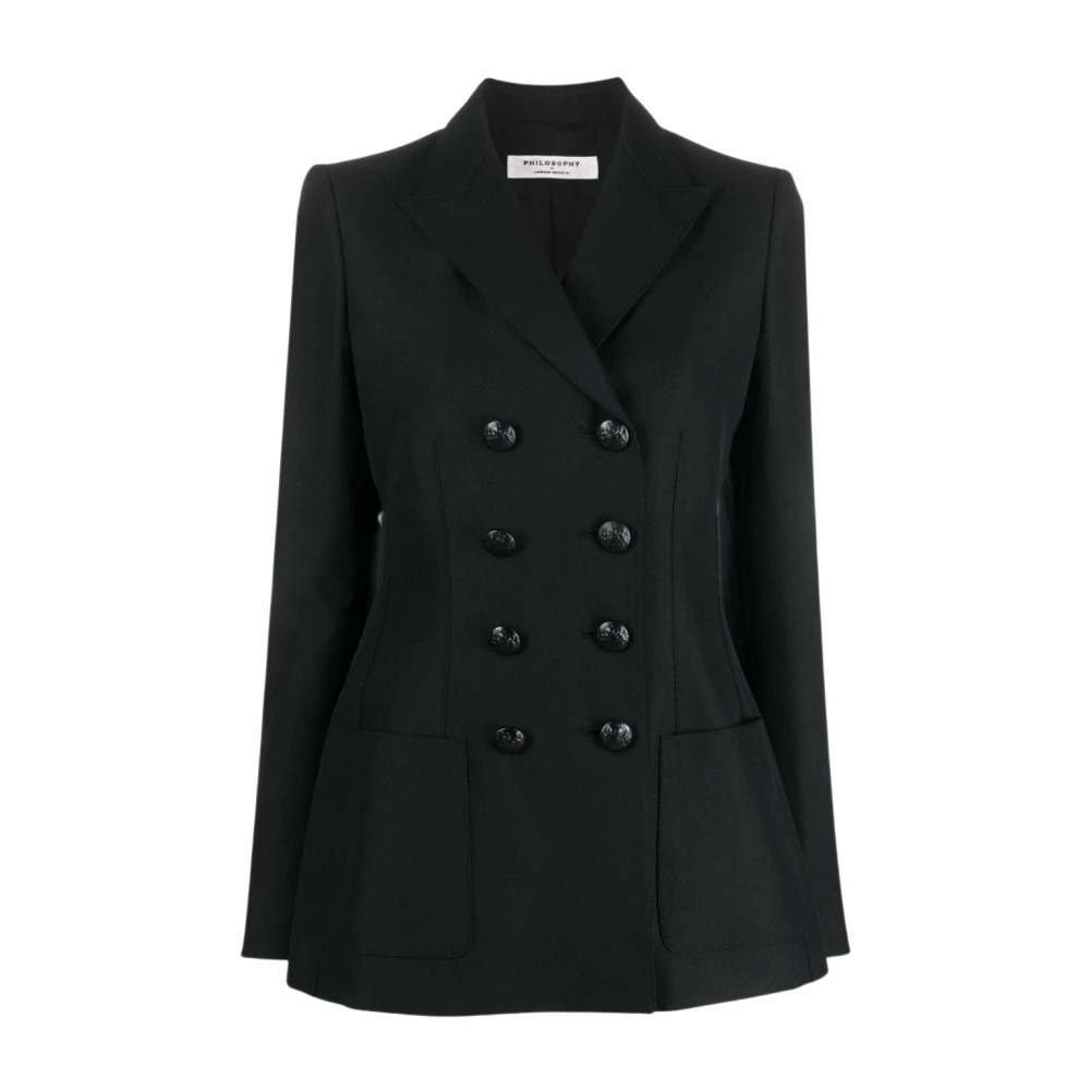 Philosophy Di Lorenzo Serafini Women's Black Timeless Charm Double-Breasted Blazer