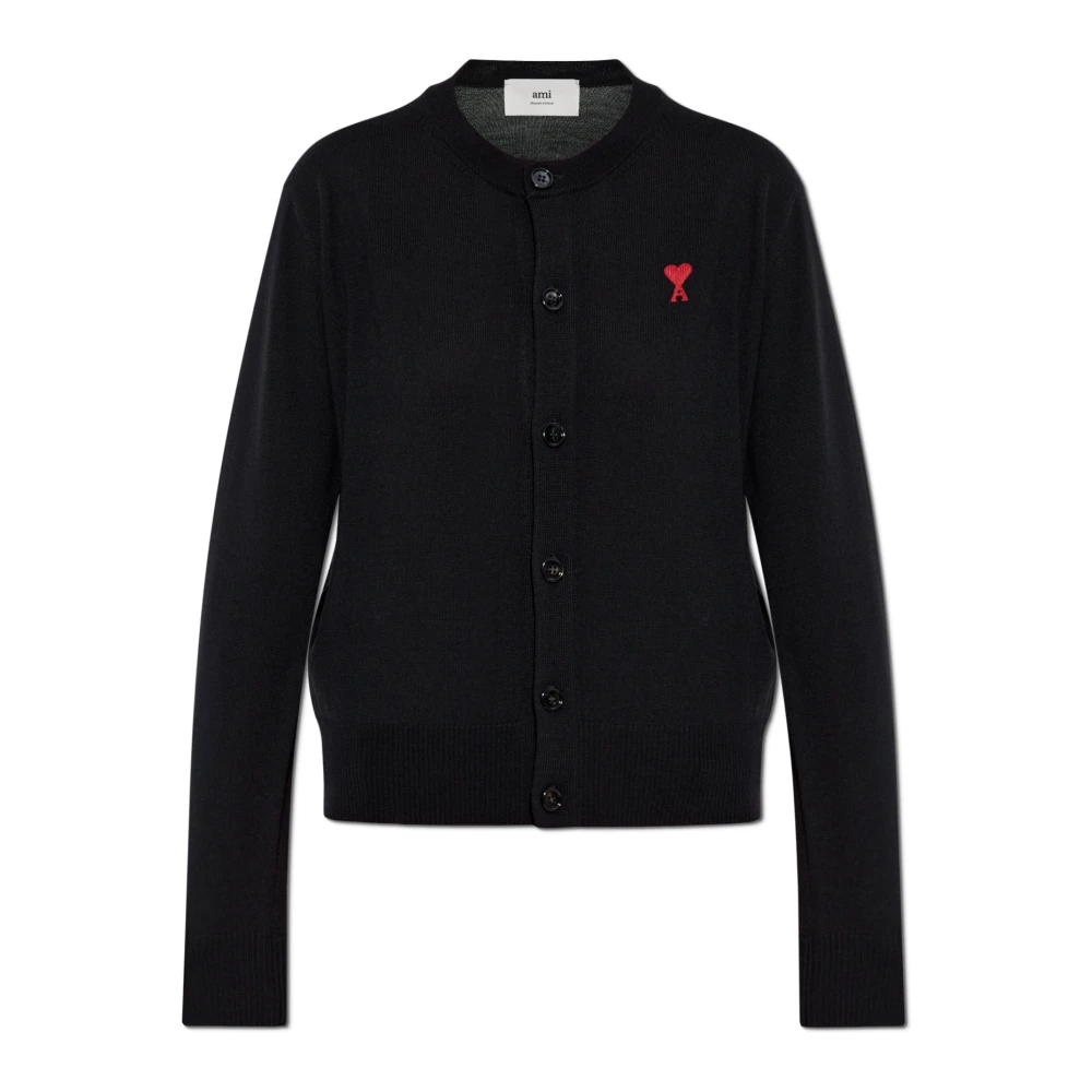 Ami Paris Hart Cardigan Lente-Zomer 2025 Black Dames