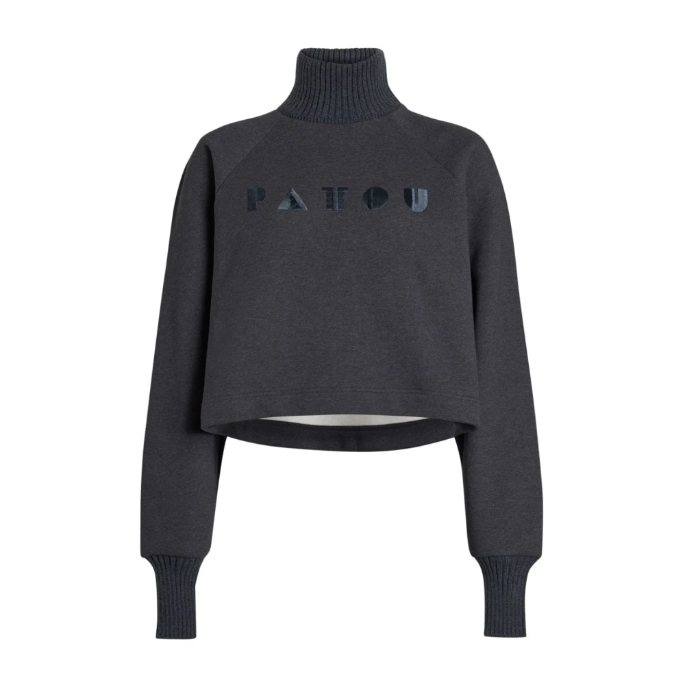 Patou Geborduurd Logo Grijze Trui Gray Dames