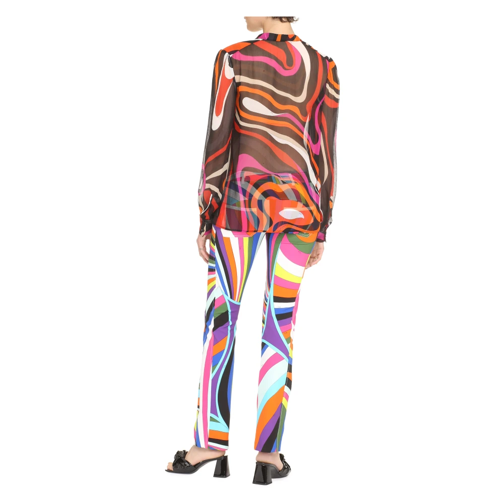 EMILIO PUCCI Zijden blouse met Marmo-print Multicolor Dames
