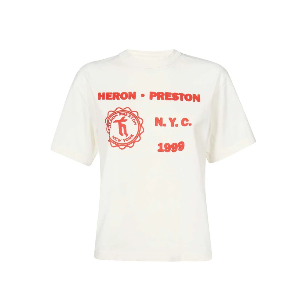 Heron Preston Katoenen T-shirt met Prints White Dames