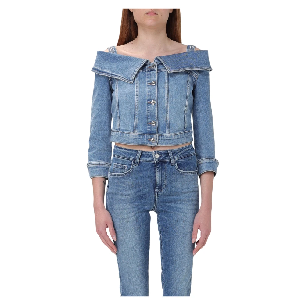 Liu Jo Stijlvolle Bermuda Jas Cuff Blue Dames