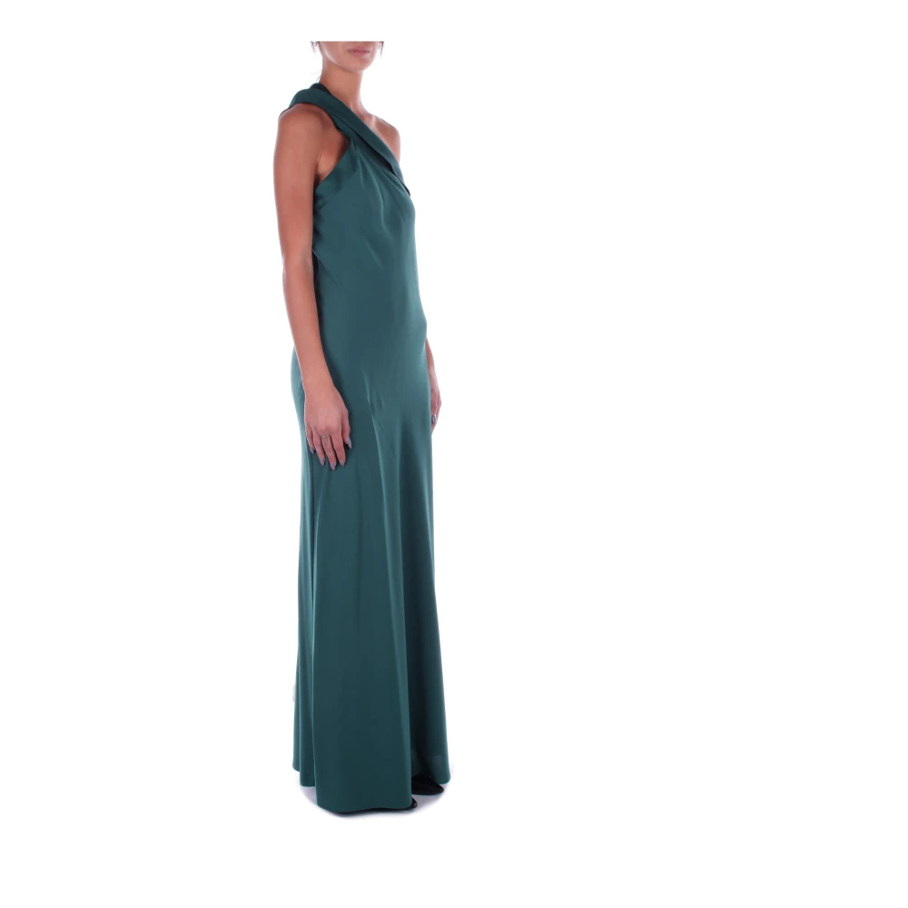 Max Mara Groene jurk met één schouder en zijrits Green Dames
