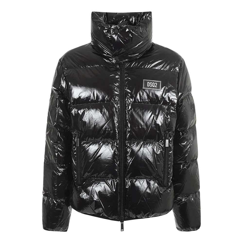 Dsquared2 Zwarte Gewatteerde Donsjas Buitenkleding Black Heren