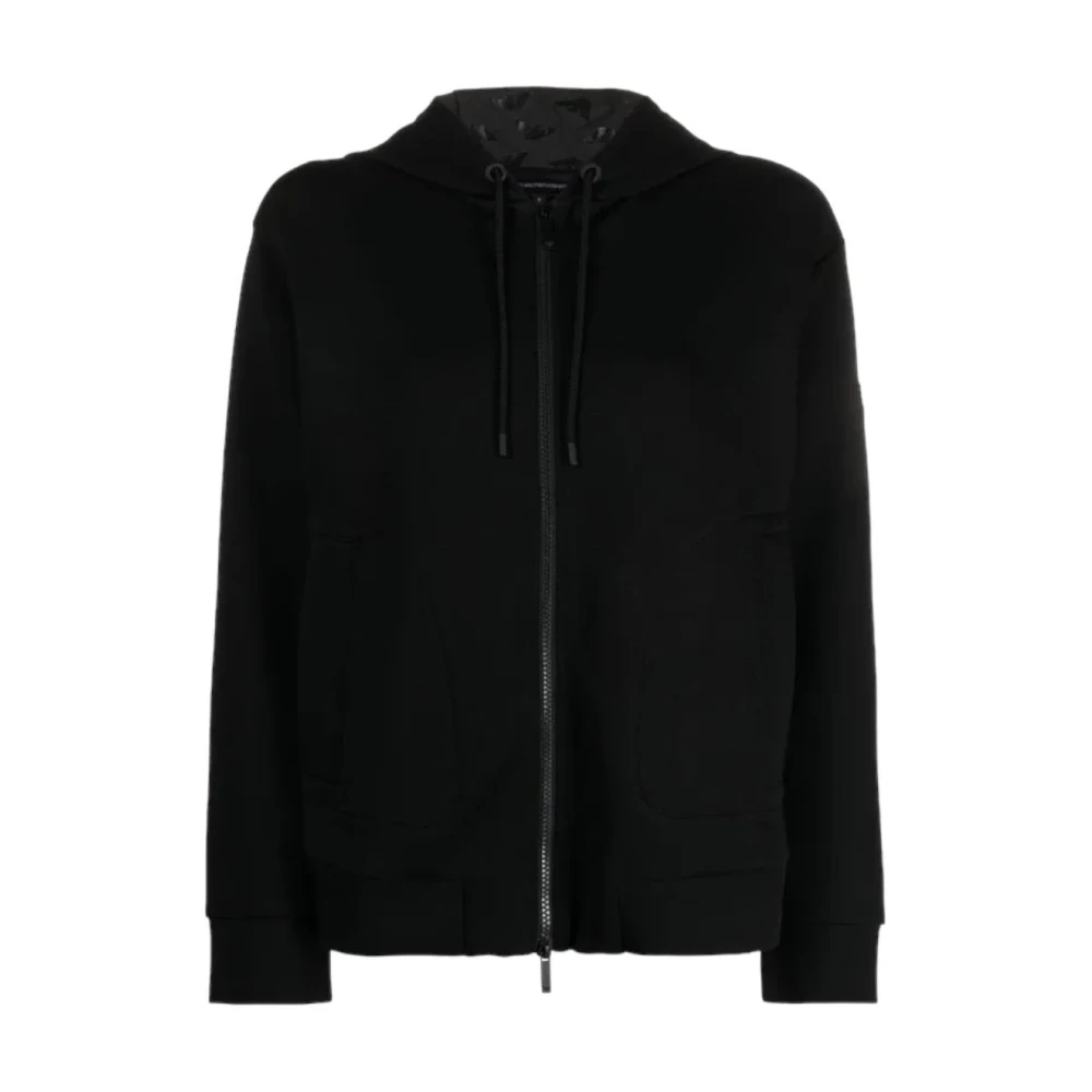 Emporio Armani Zwarte Sweatshirt Herfst Winter Collectie 2023 2024 Black Dames