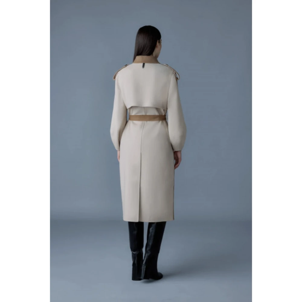 Mackage Ceyla Double-Face Wollen Jas met Sjerp Riem Brown Dames