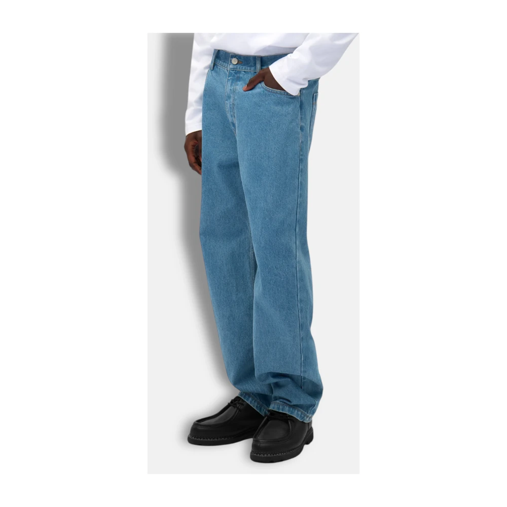 Arte Antwerp Geborduurde casual broek bleekmiddel Blue Heren