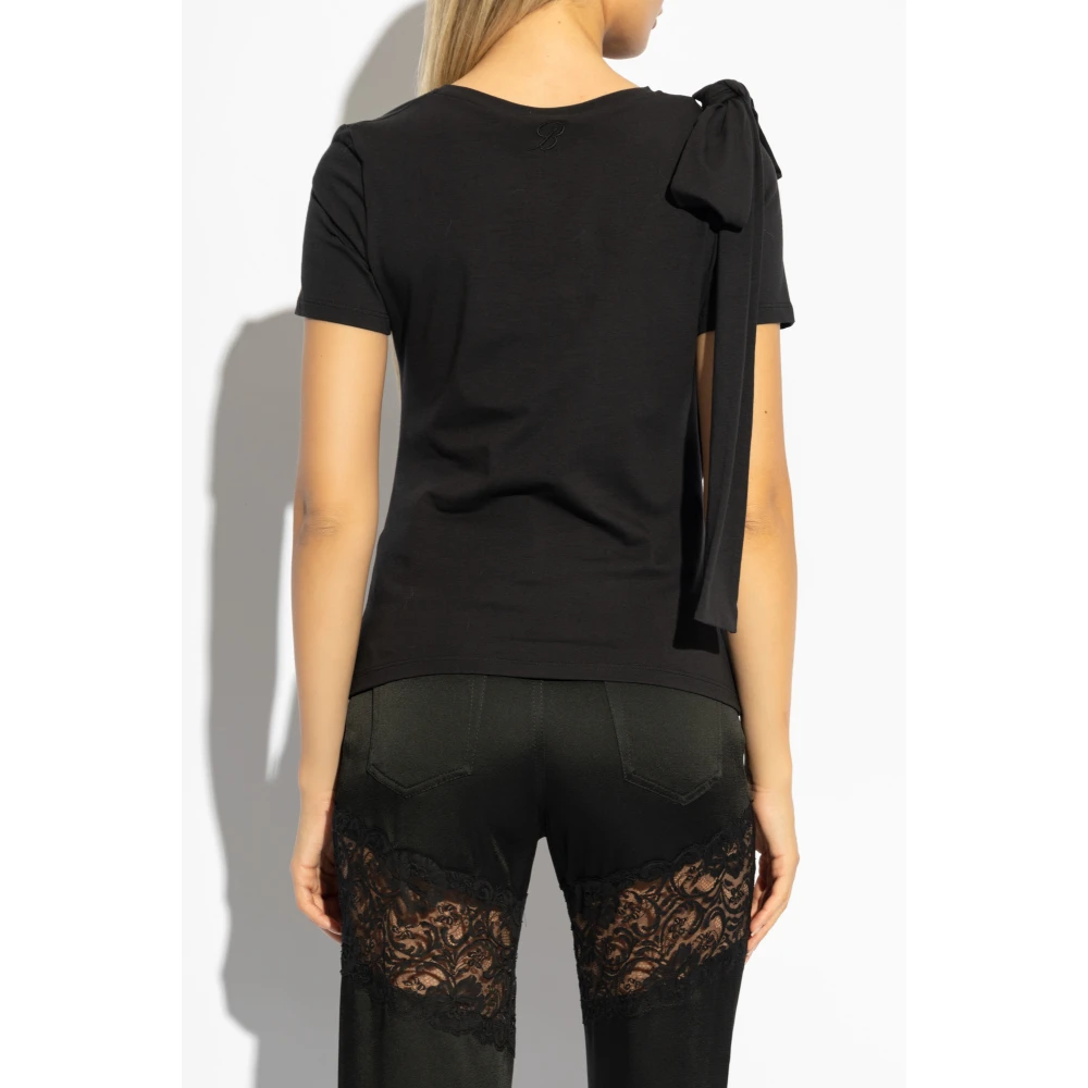 Blumarine Top met strik Black Dames