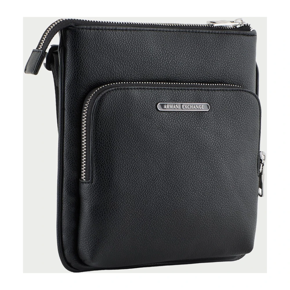 Armani Exchange Zwarte Eco-Leren Schoudertas Black Heren