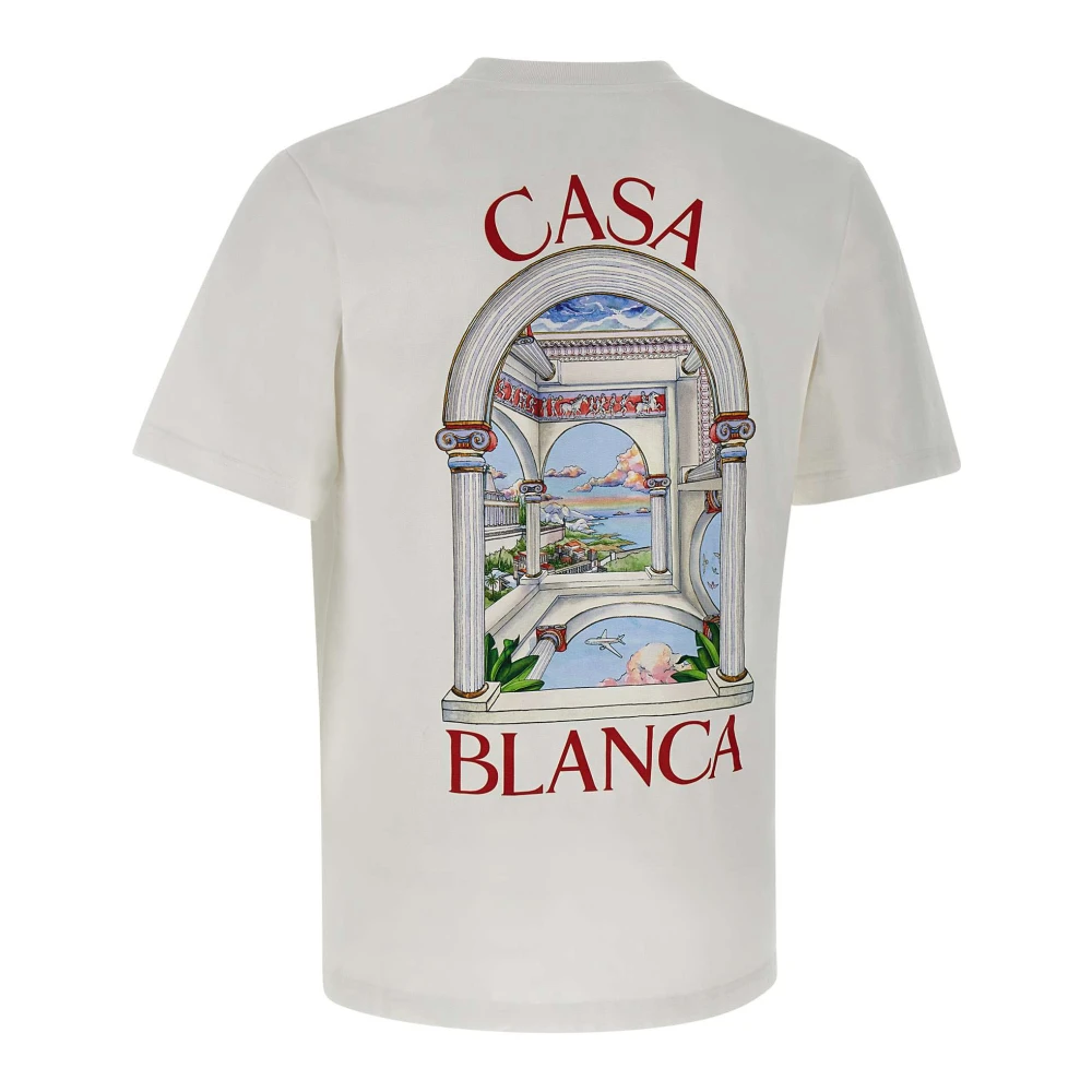 Casablanca Wit Katoenen T-shirt met Logoprint White Heren