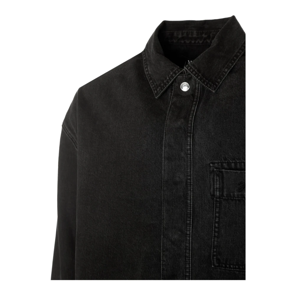 Jacquemus Denim Kent Kraag Shirt Gray Heren
