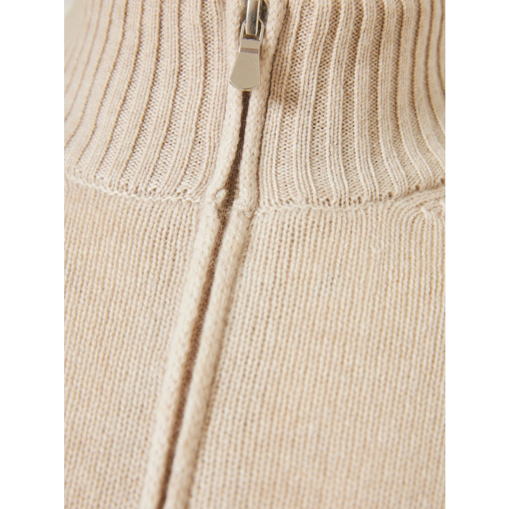 Gran Sasso Luxe Cashmere Cardigan met volledige rits Beige Heren