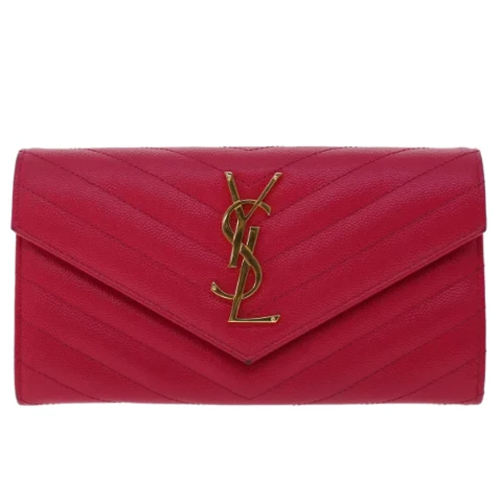Yves Saint Laurent Vintage Pre-owned Leather wallets Pink Dames
