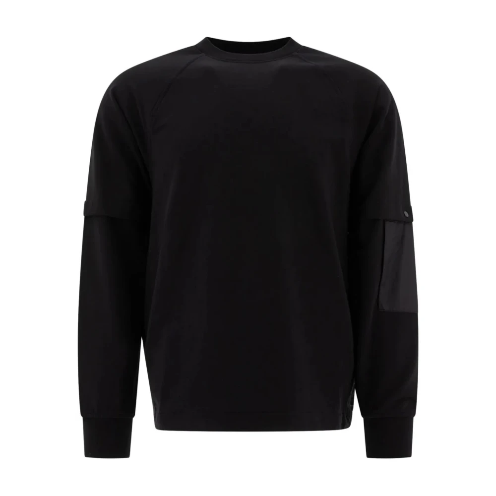 C.P. Company Zwarte Stretch Crewneck Sweatshirt Aw24 Black Heren