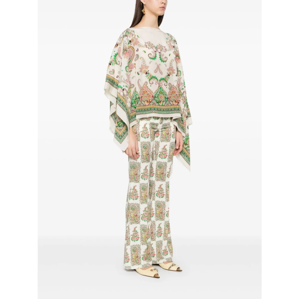 ETRO Witte Zijden Jas Dames Buitenkleding Multicolor Dames