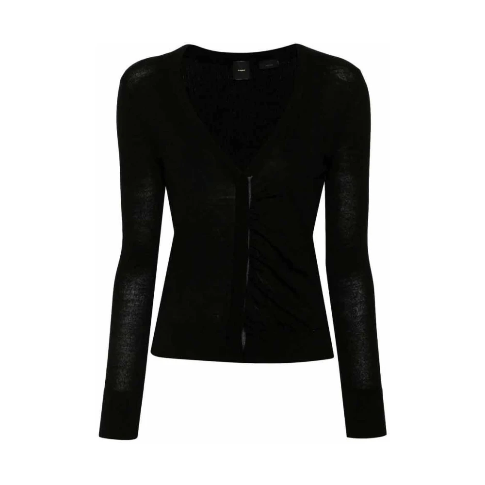 Pinko Zwarte Cardigan Trui Wol Kasjmier Black Dames