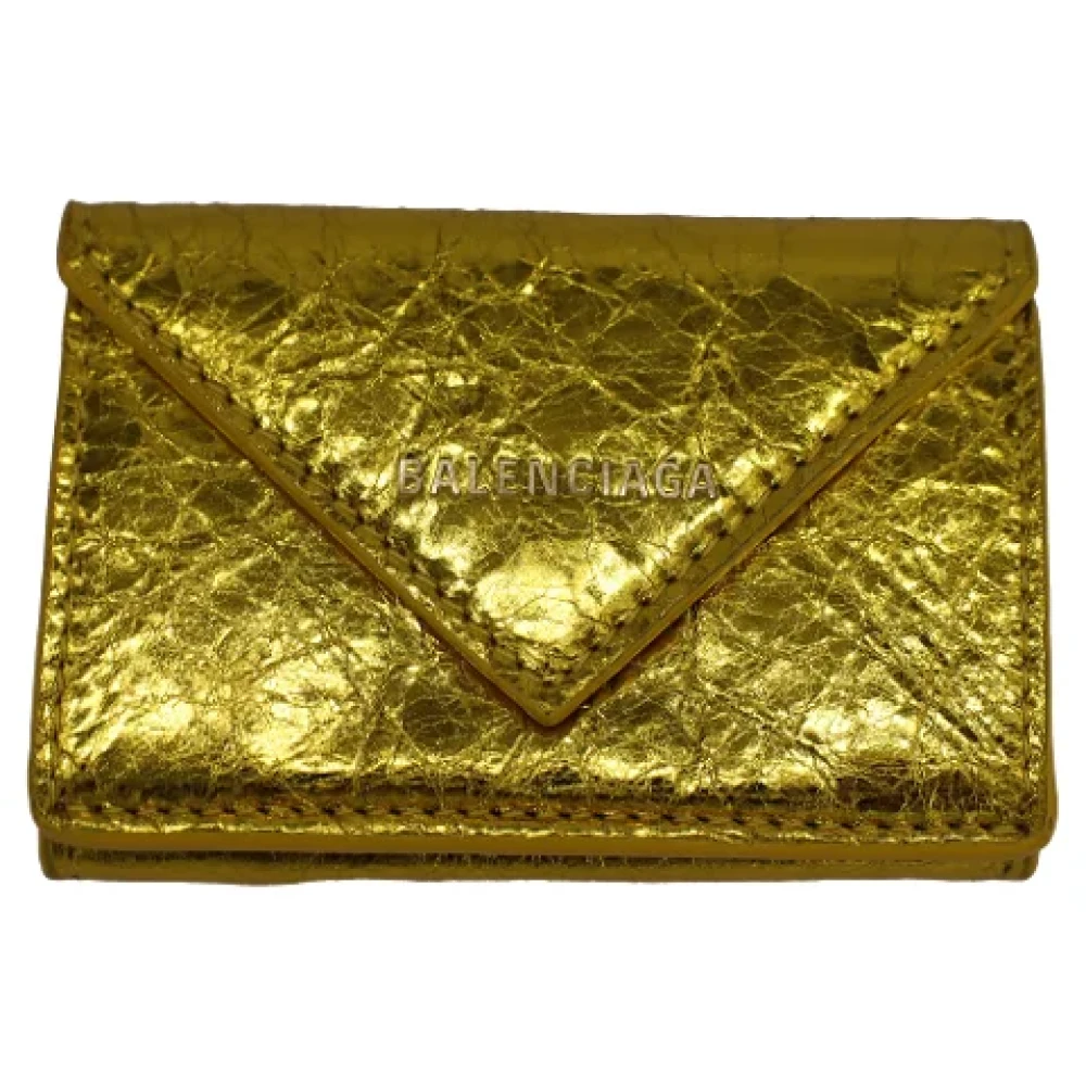 Balenciaga Vintage Pre-owned Leather wallets Yellow Dames