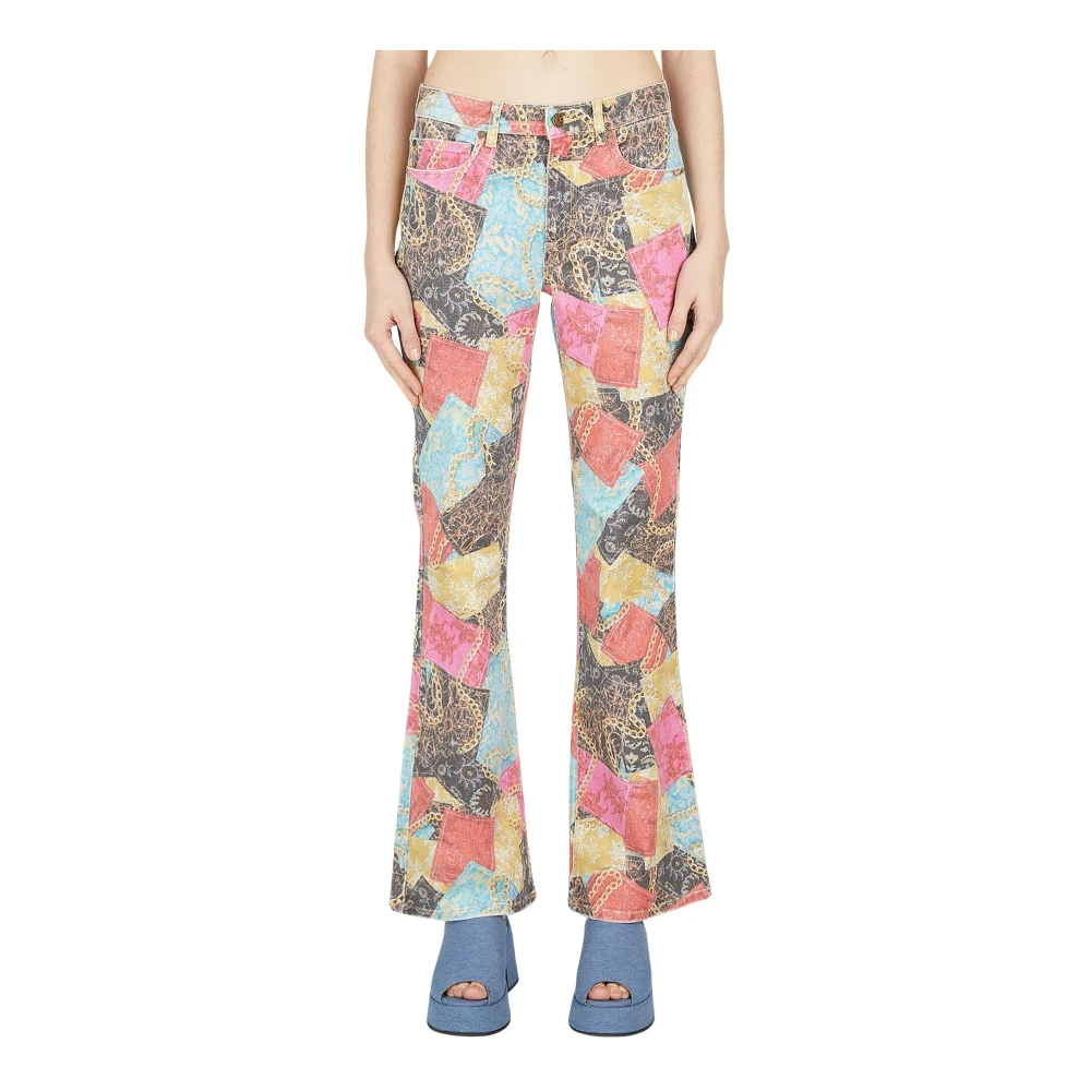 Guess Women's Multicolor Flare Jeans, W25, Printed Flared Jeans