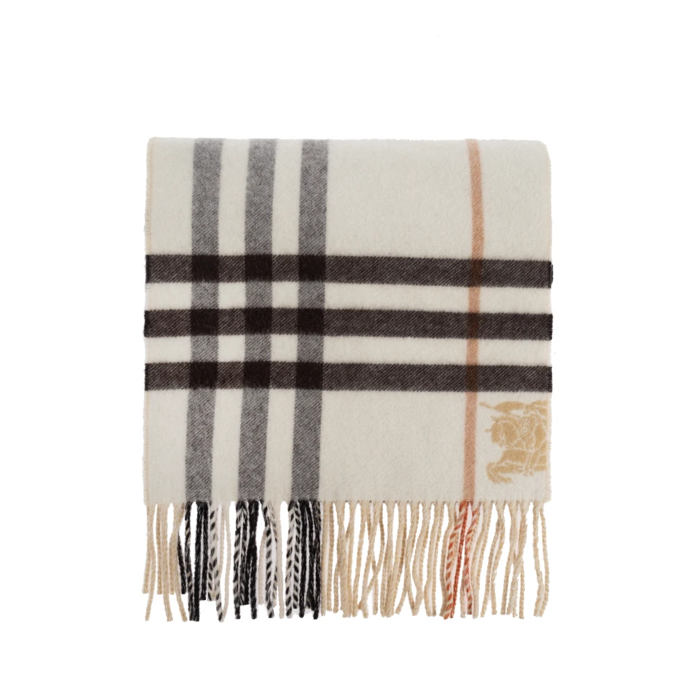 Cashmere Scarf with Check Pattern - Burberry - Modalova