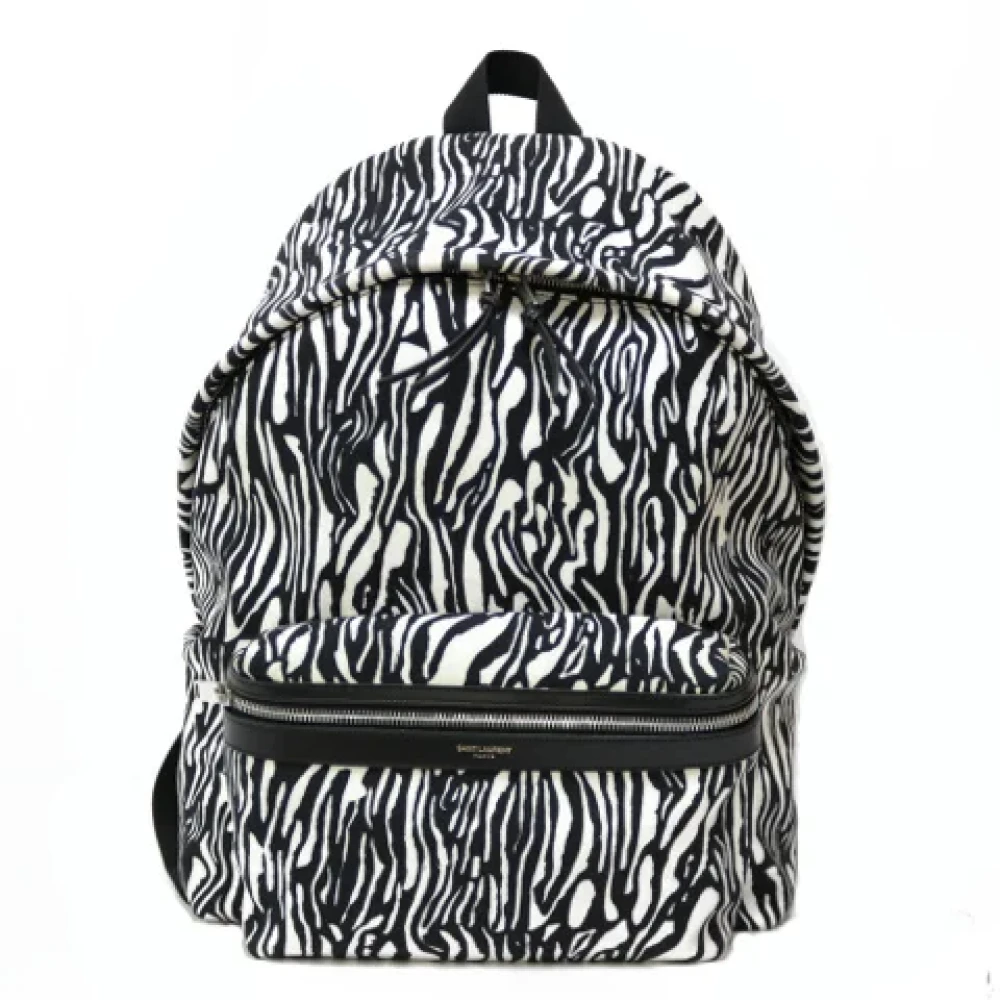 Yves Saint Laurent Vintage Pre-owned Canvas backpacks Black Dames