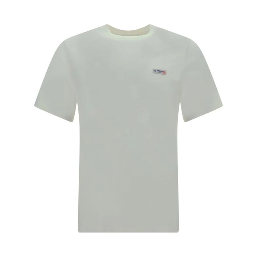 Autry Monogram Patch Katoenen T-shirt White Heren