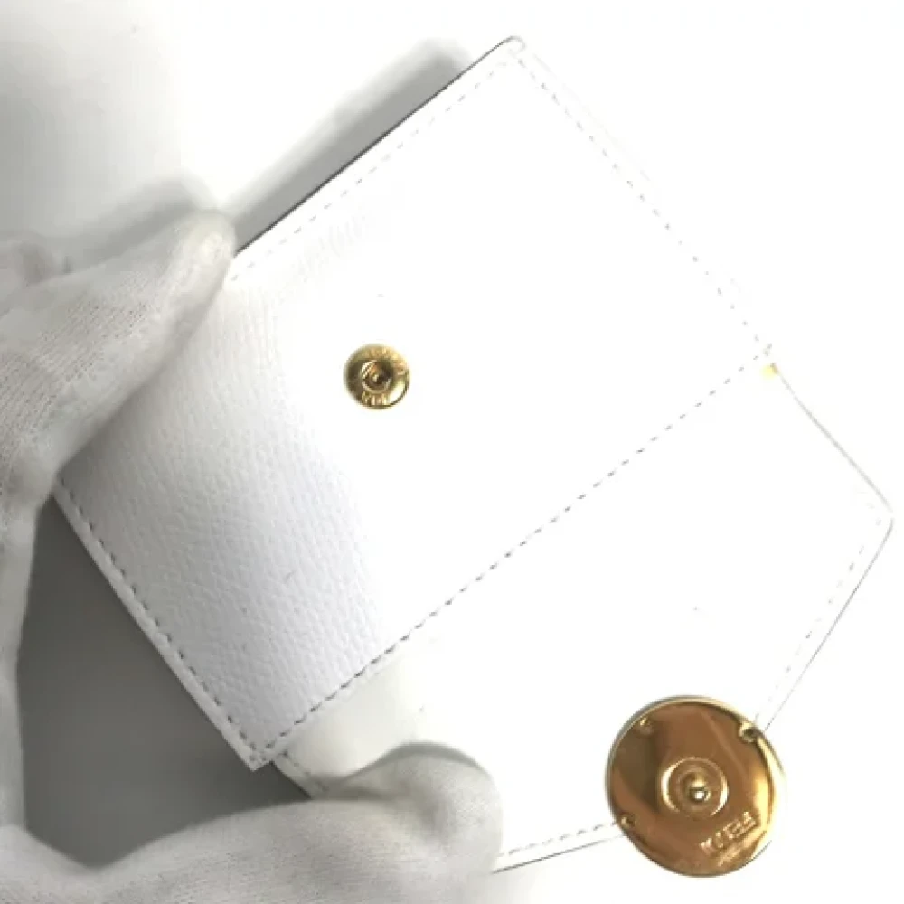Fendi Vintage Pre-owned Leather wallets White Dames