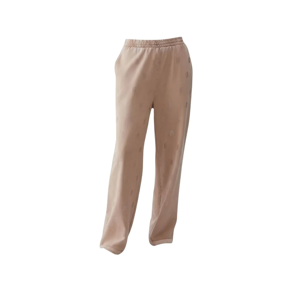 Liu Jo Femme Beige Pantalons, Taille: 40 Fr Pantalon De Survêtement En Jersey Délavé Avec Strass