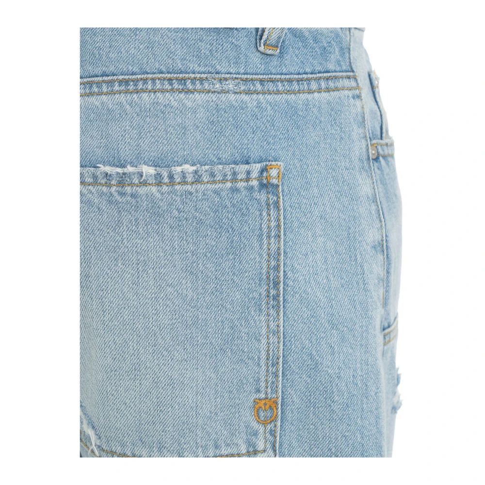 pinko Loszittende Jeans met Inzetstukken Blue Dames