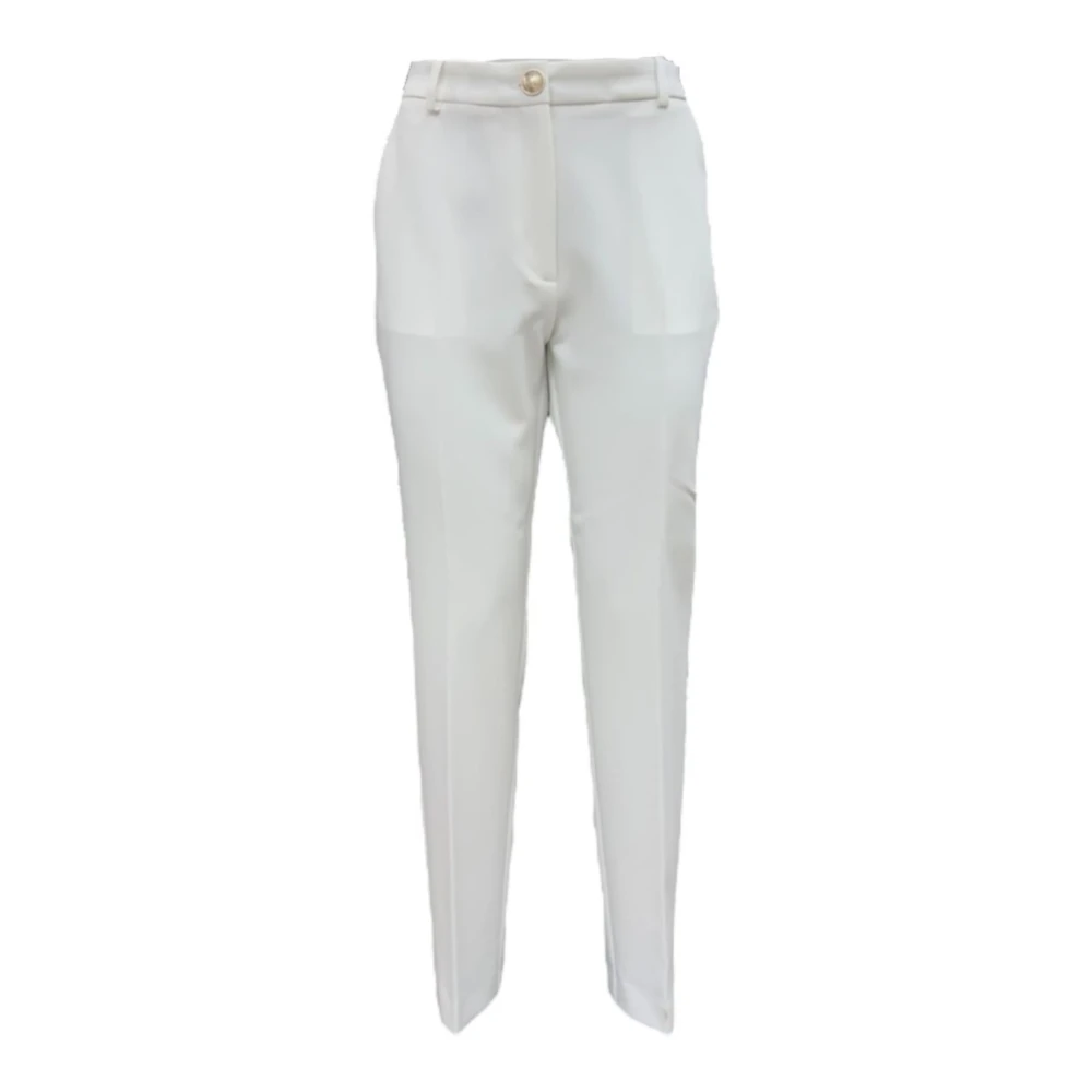Guess Women's White Classic Twill Slim-Fit Trousers