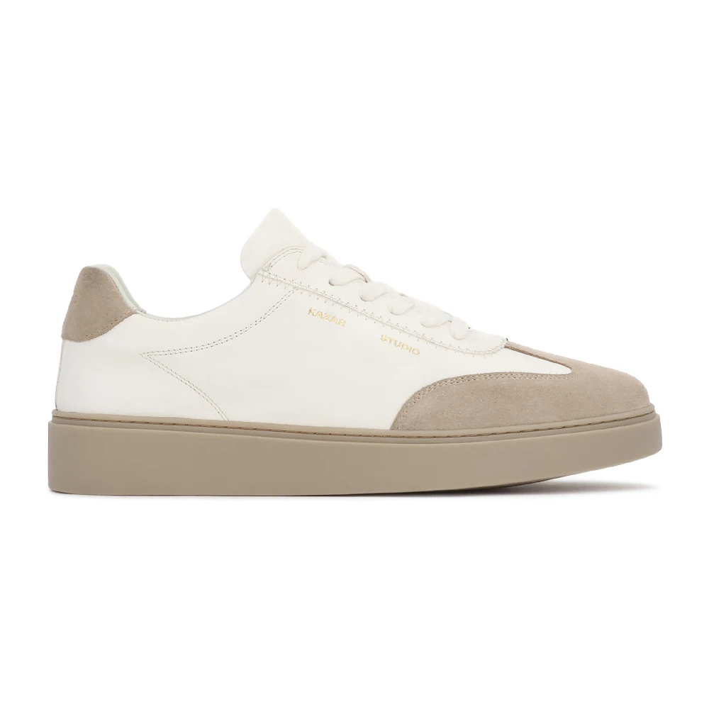 Kazar Studio Heren sneakers van suède en leer Heren Schoenen Wit