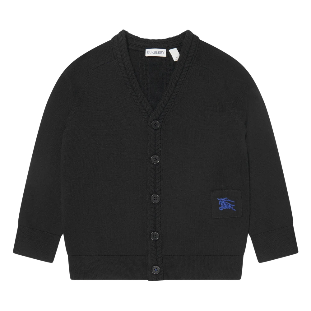 Burberry Men's Black Wool Knit Cardigan